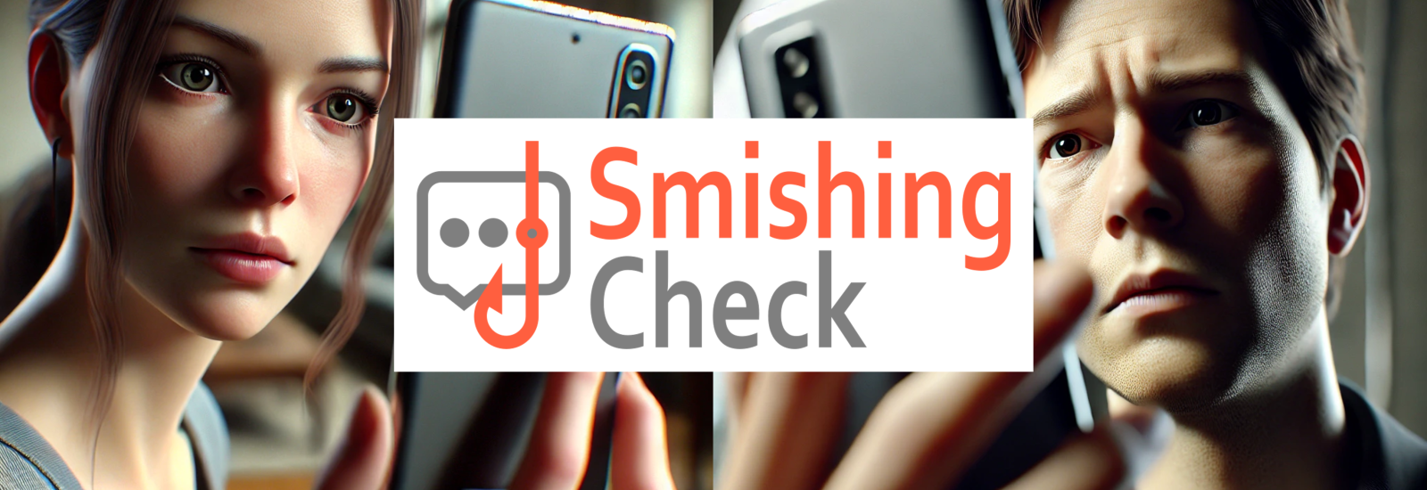 SmishingCheck Logo, Menschen mit Smartphones
