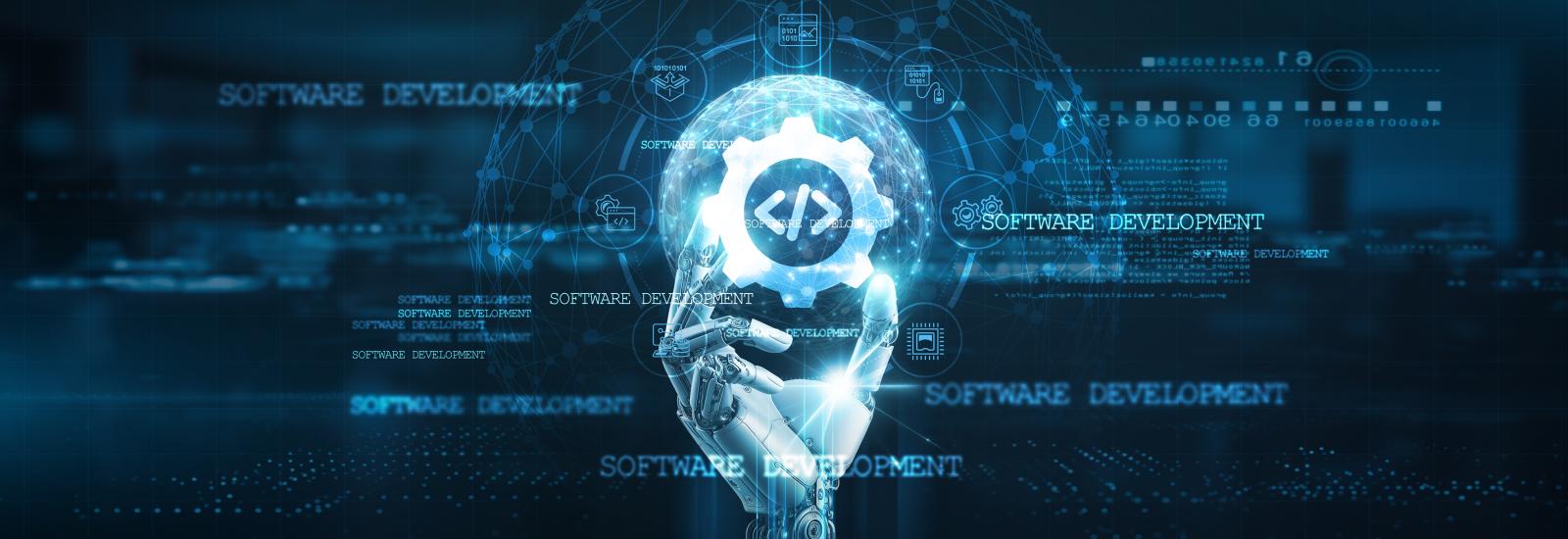 Stock image - robot hand holding a 5G icon