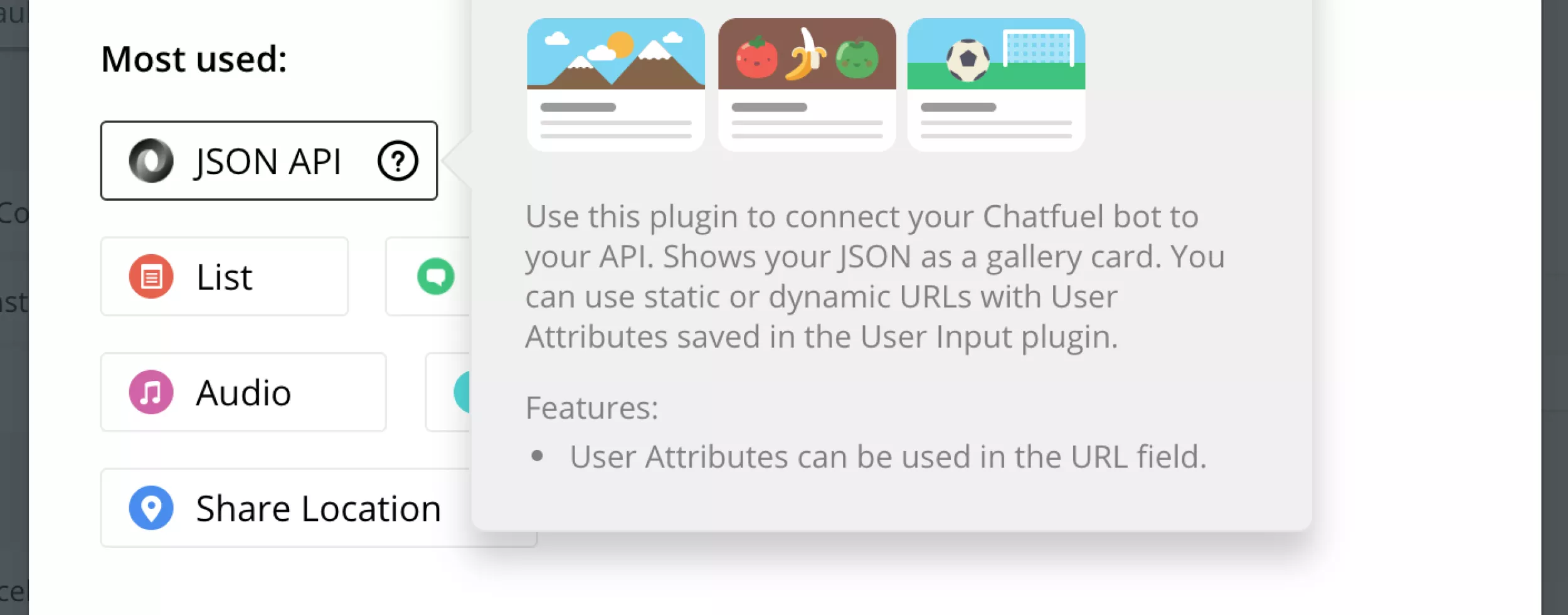 Chatfuel JSON API Plugin
