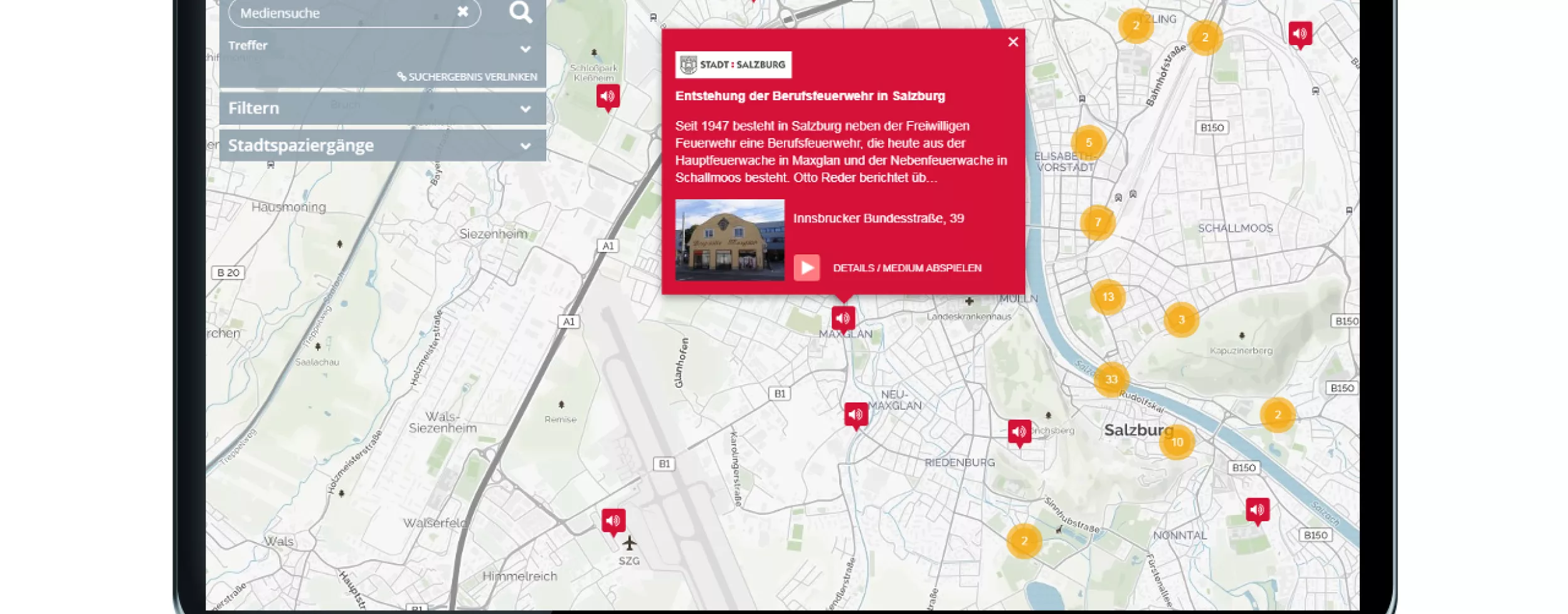 Ausschnitt Screen Projekterweiterung Salzburg