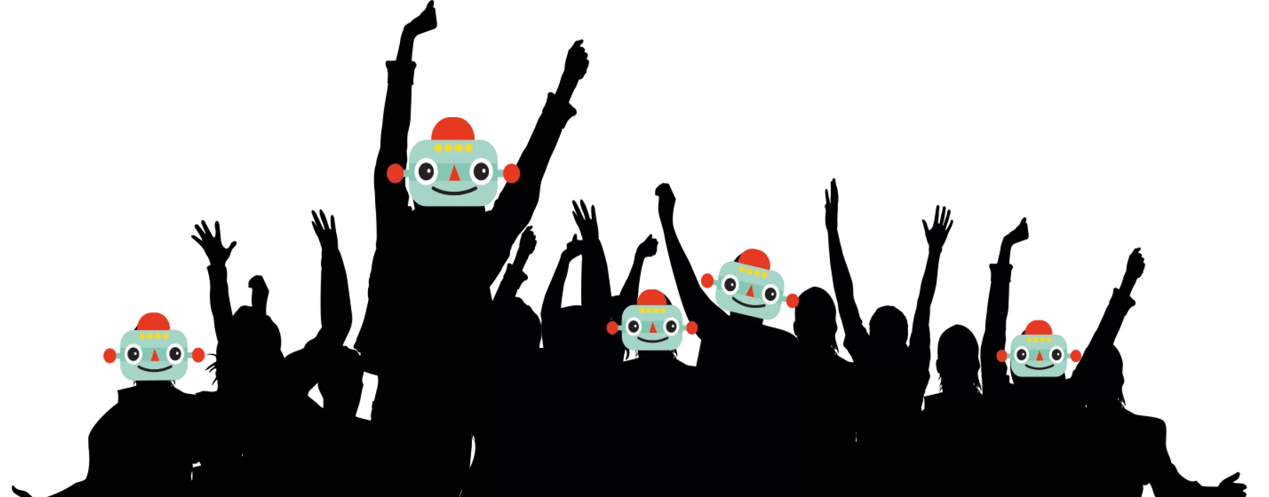 Ein Bild einer Party mit dem Logo des Chatbot. 