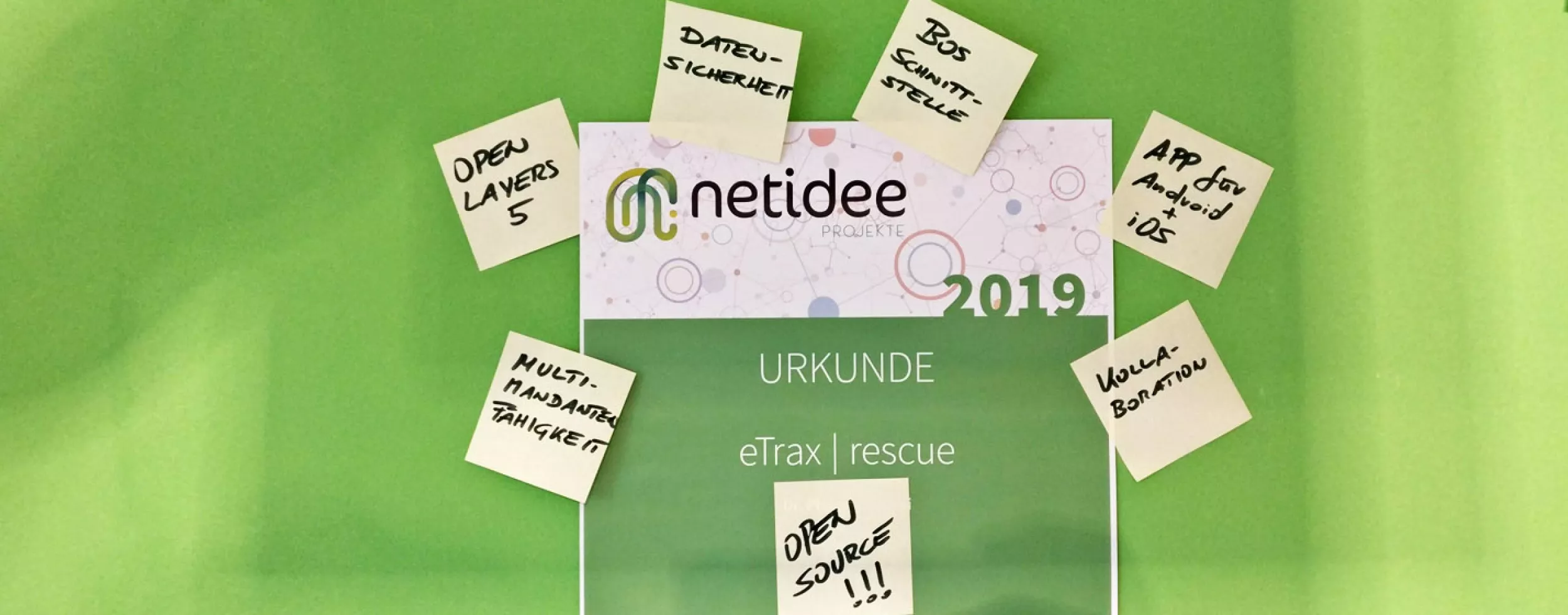 Ideen zum Projekt inklusive Urkunde der Veranstaltung