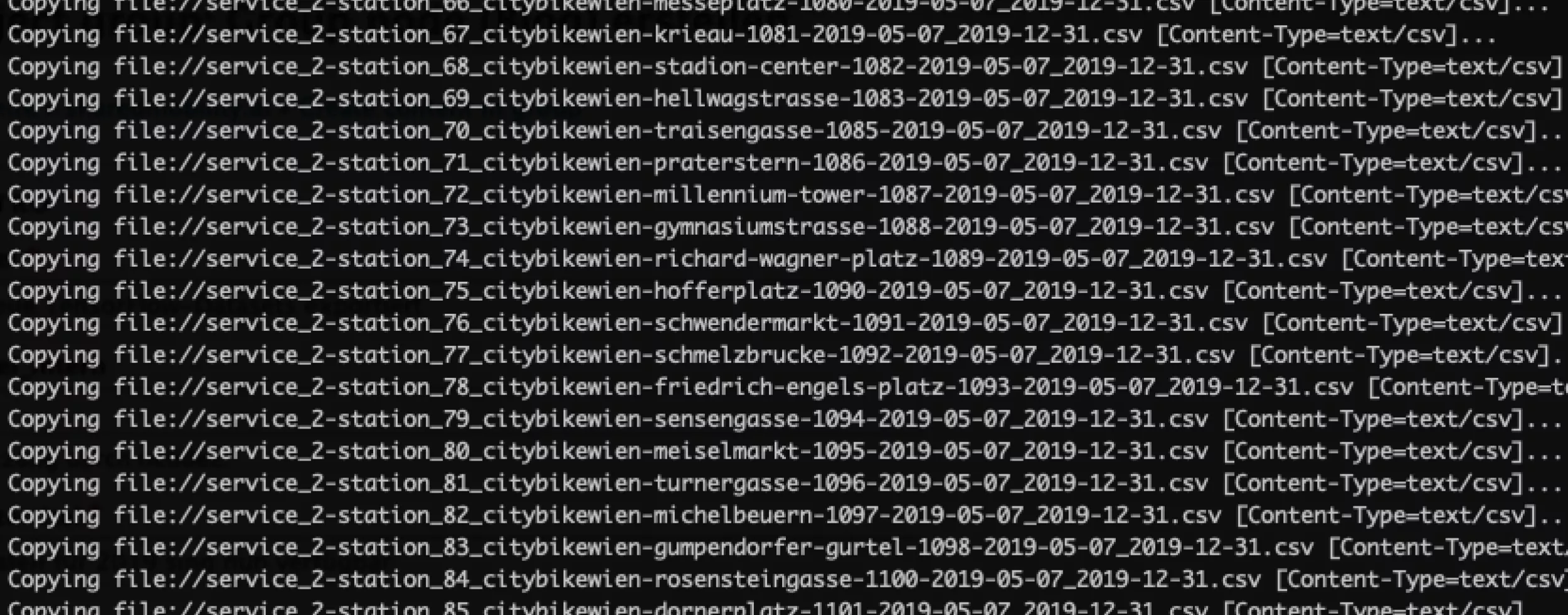 Screenshot der Dateiliste