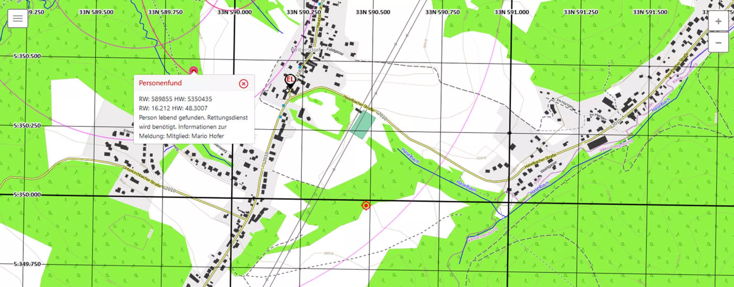 Ausschnitt aus der Arbeitskarte