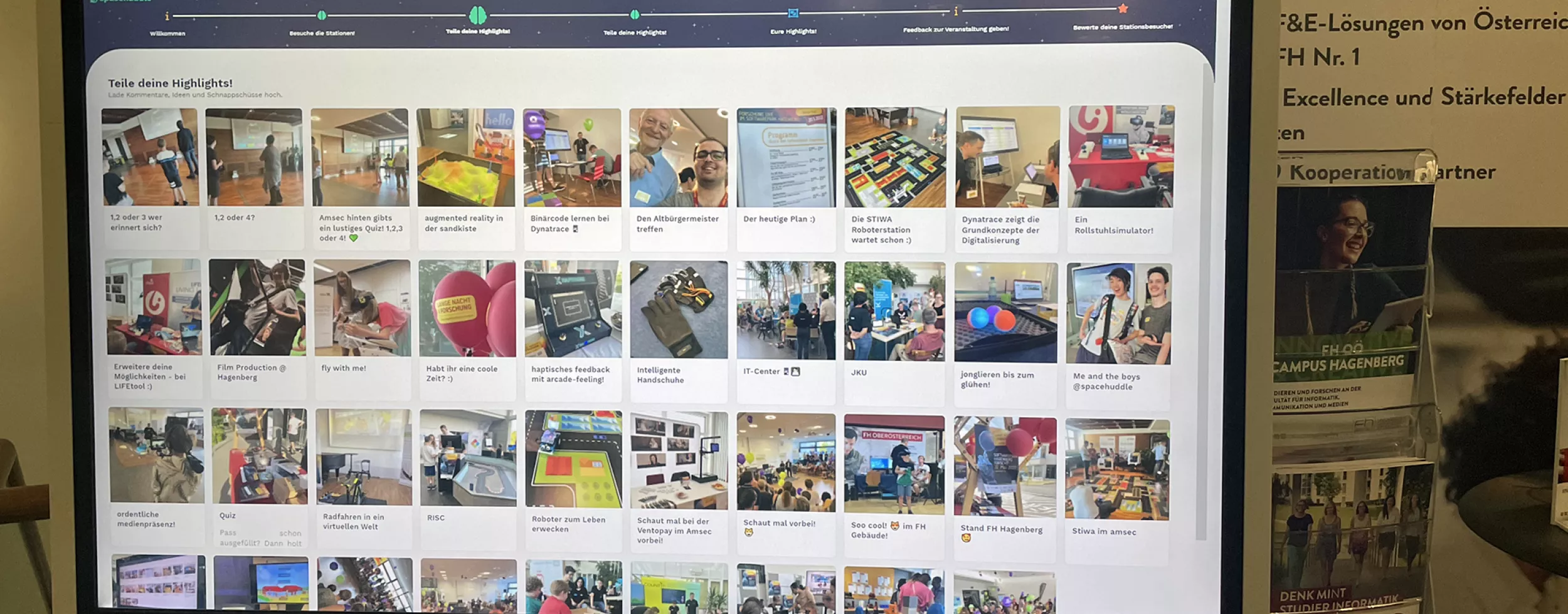 Spacehuddle-Public-Screen auf der Lange Nacht der Forschung 2022 in Hagenberg